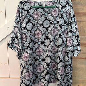 Patterned Women's Top - purple and Blue